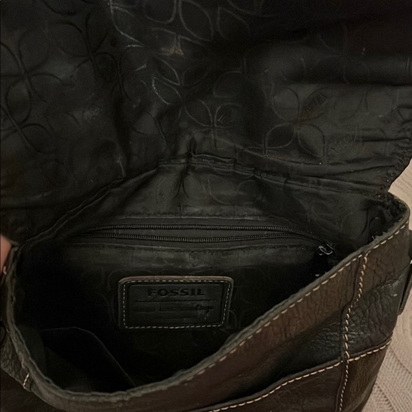 SOLD-Fossil Black Crossbody Bag with Adjustable Strap and Silver Hardware - Picture 6 of 10